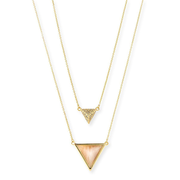 SOLD House of Harlow triangle double gold necklace - Picture 2 of 2